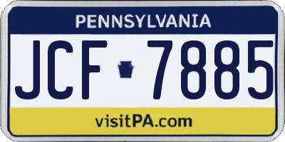 PA license plate JCF7885