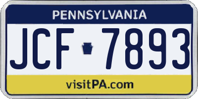 PA license plate JCF7893