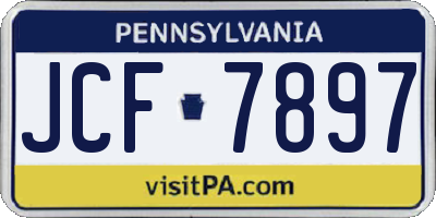 PA license plate JCF7897