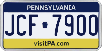 PA license plate JCF7900