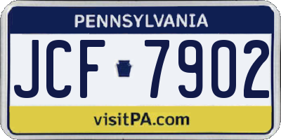 PA license plate JCF7902