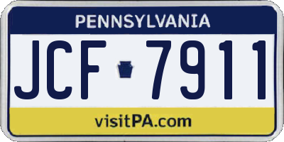 PA license plate JCF7911
