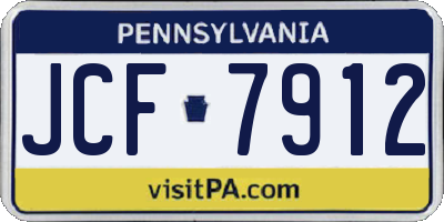 PA license plate JCF7912