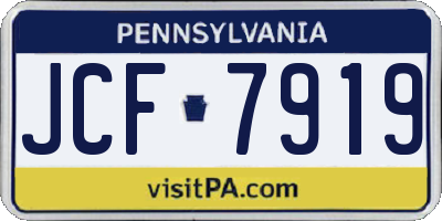 PA license plate JCF7919