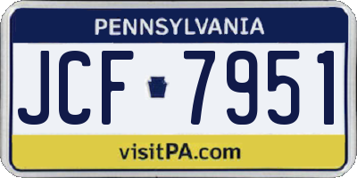 PA license plate JCF7951