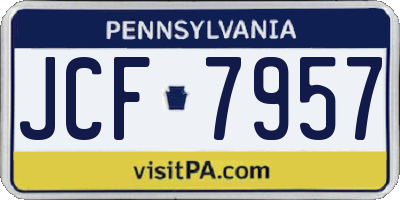 PA license plate JCF7957