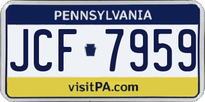 PA license plate JCF7959