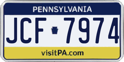 PA license plate JCF7974