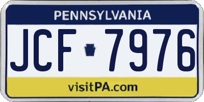 PA license plate JCF7976
