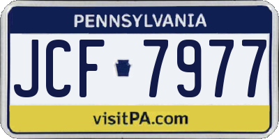 PA license plate JCF7977