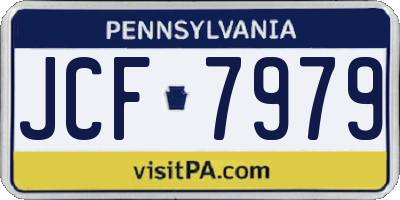 PA license plate JCF7979