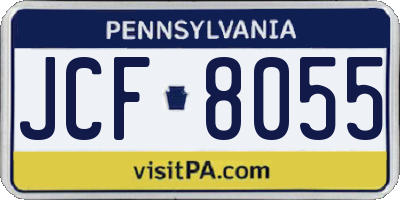 PA license plate JCF8055