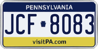 PA license plate JCF8083