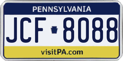 PA license plate JCF8088