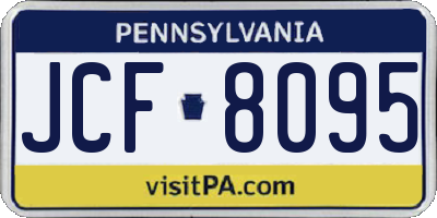 PA license plate JCF8095