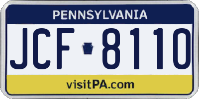 PA license plate JCF8110