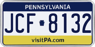 PA license plate JCF8132