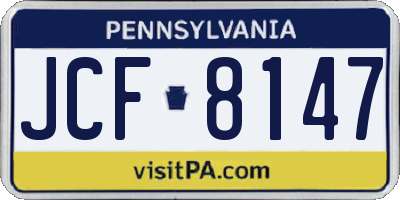 PA license plate JCF8147
