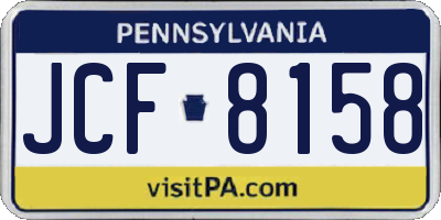 PA license plate JCF8158