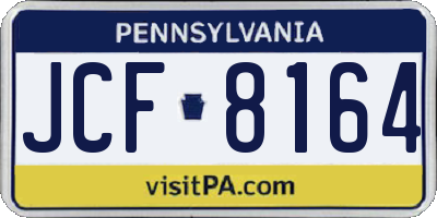 PA license plate JCF8164