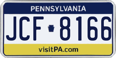 PA license plate JCF8166