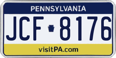 PA license plate JCF8176