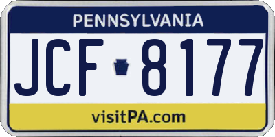 PA license plate JCF8177