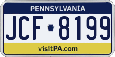 PA license plate JCF8199