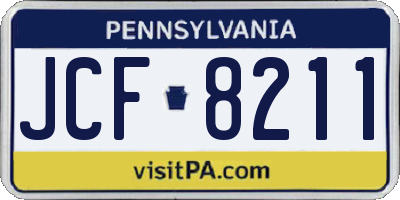 PA license plate JCF8211