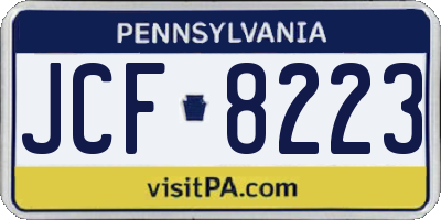 PA license plate JCF8223