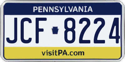 PA license plate JCF8224