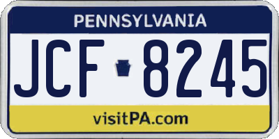 PA license plate JCF8245