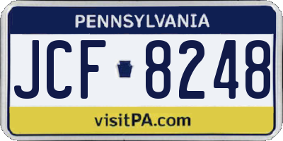 PA license plate JCF8248