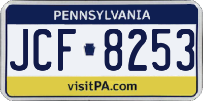 PA license plate JCF8253