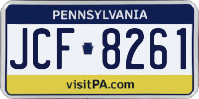 PA license plate JCF8261