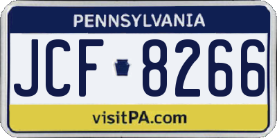 PA license plate JCF8266