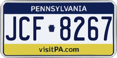 PA license plate JCF8267