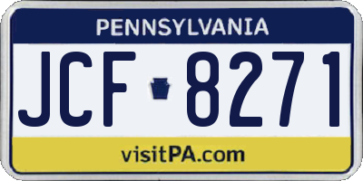 PA license plate JCF8271