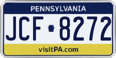 PA license plate JCF8272