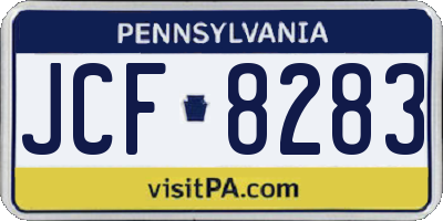 PA license plate JCF8283