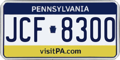 PA license plate JCF8300