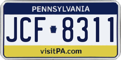 PA license plate JCF8311