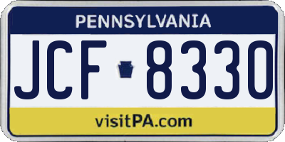 PA license plate JCF8330