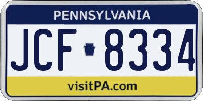 PA license plate JCF8334