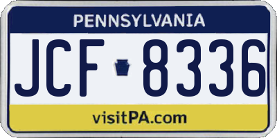 PA license plate JCF8336