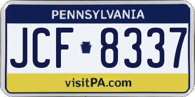 PA license plate JCF8337