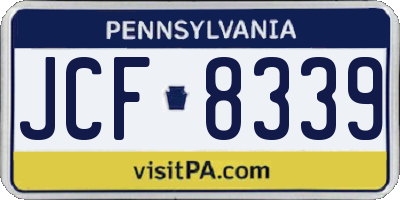 PA license plate JCF8339