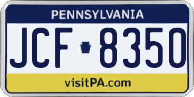 PA license plate JCF8350