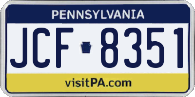 PA license plate JCF8351