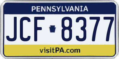 PA license plate JCF8377